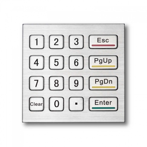 Матрица 4X4 IP66 Водонепроницаемый Контроль доступа Терминал банкомата Торговый автомат Промышленная цифровая металлическая клавиатура Клавиатура из нержавеющей стали